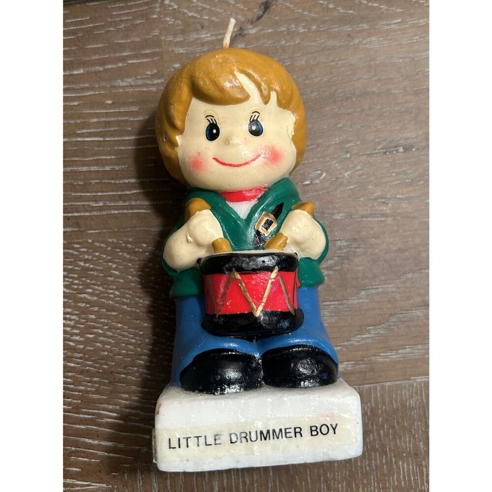 Vtg Christmas Candles Hand Painted‎ Figures set of 3 Santa Mrs Claus Drummer Boy - Picture 7 of 16